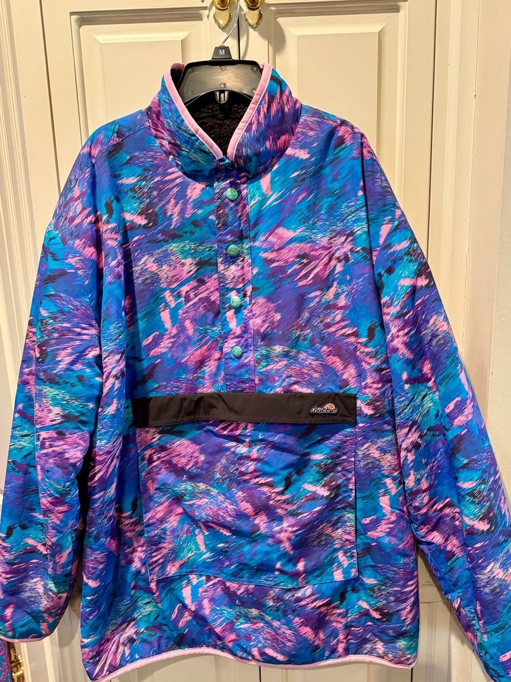 Men’s Chubbies Multicolor Fleece Lined Reversible Weekender Pullover Size Large
